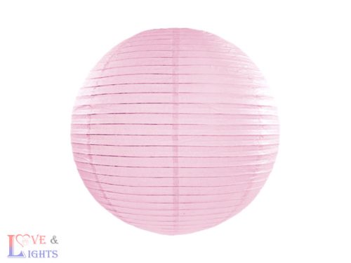 Világos rózsaszín papír lampion 25 cm