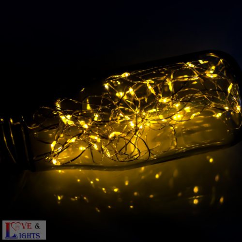 LED-es borosüveg világítás - meleg fehér- 2m