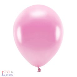 Metál rózsaszín eco lufi -30 cm