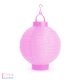 Rózsaszín papír lampion 20 cm - LED-es