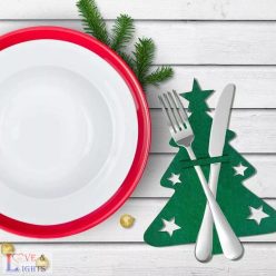 Karácsonyfa alakú evőeszköz tartó 4 db-os