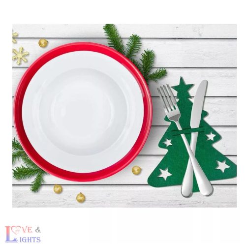 Karácsonyfa alakú evőeszköz tartó 4 db-os