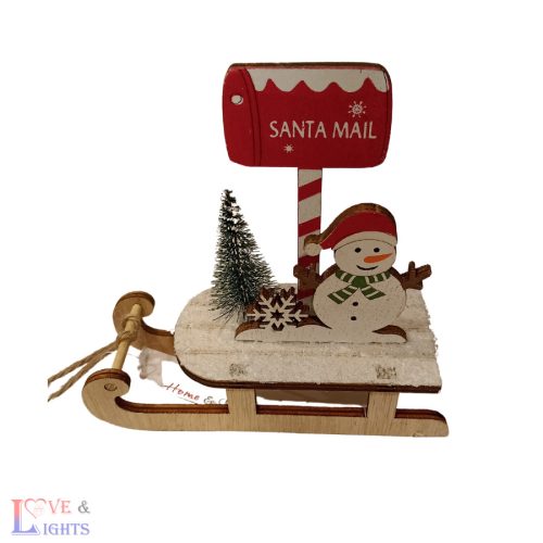 Lézervágott karácsonyi dekoráció postaládás - hóemberes