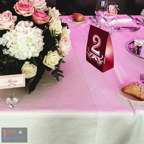 Lézer vágott papír asztalszám, lótuszvirág mintás