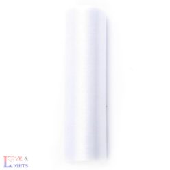 Fehér színű organza anyag 16 cm x 9m