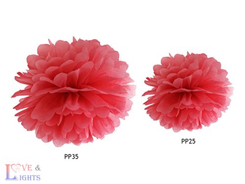 Selyempapír Pompon, piros, 25 cm