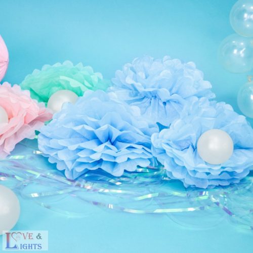 Világoskék Pompon 25cm átmérő