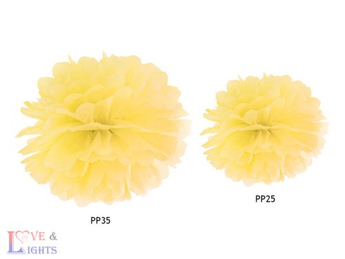 Selyempapír Pompon, sárga, 25 cm