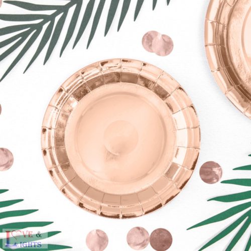 Tányér szett rosegold színben - 6db