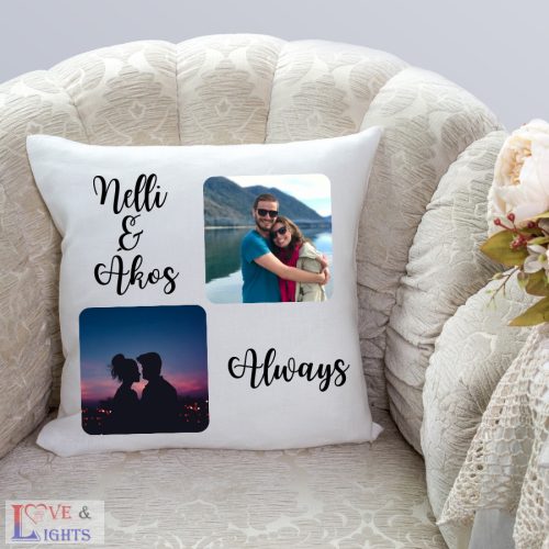 Saját fényképes párna két fotóval 