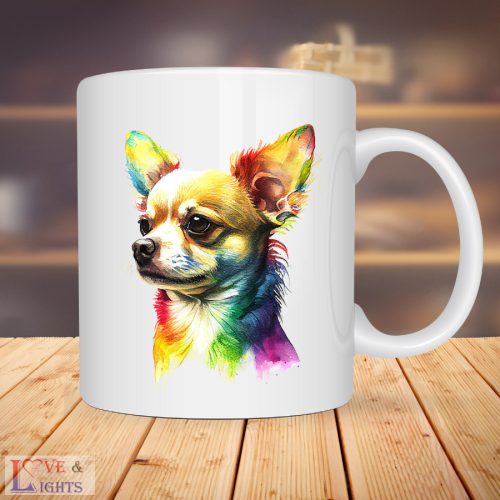 Csivava kutya mintás színes bögre -3