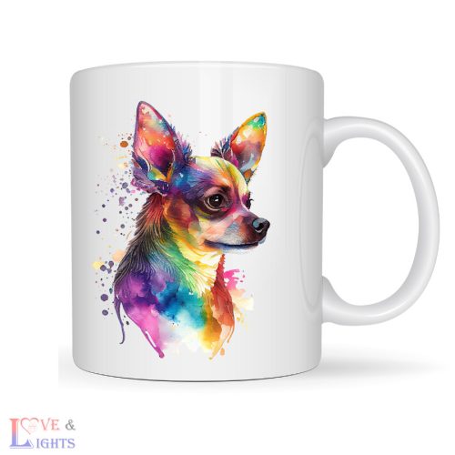 Csivava kutya mintás színes bögre -4
