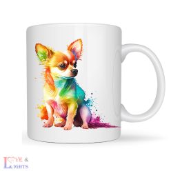 Csivava kutya mintás színes bögre -5