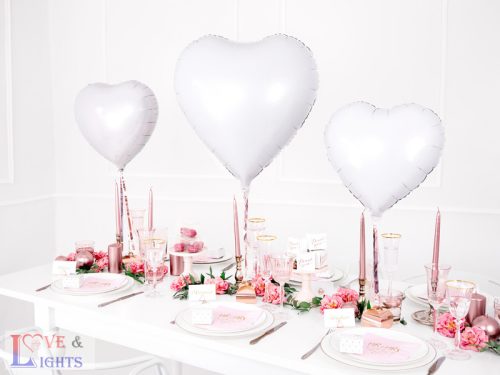 Kúpos gyertyák, fémes, rózsaszín arany, 24cm (1 db / 10 db.)