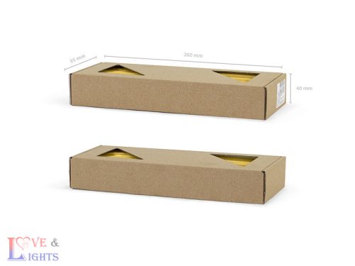 Kúpos gyertyák, fém, arany, 24cm (1 db / 10 db.)