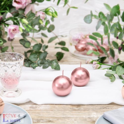 Rosegold gömbgyertya 