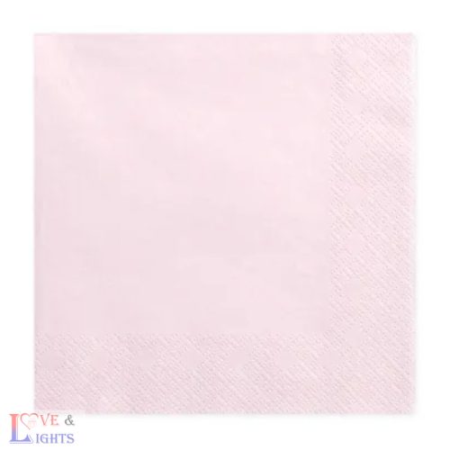 Rózsaszín  3 rétegű szalvéta - 20 db