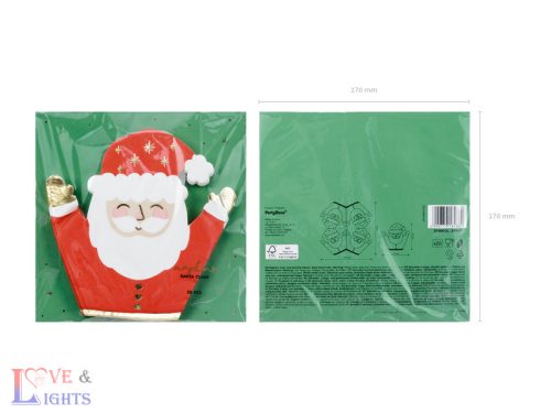 Szalvéták Mikulás mintás, 16x15cm (1 db / 20 db)