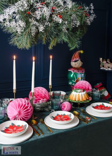 Mikulásvirág mintás karácsonyi szalvéta  (1 csomag / 20 db)