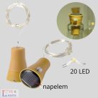 Napelemes LED-es borosüveg világítás - kék színű- 2m