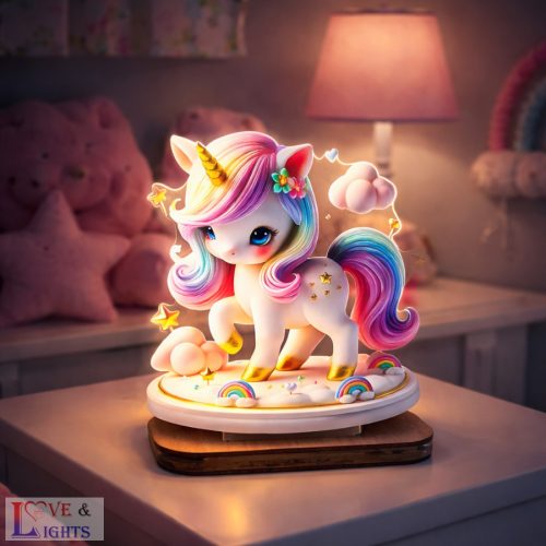 Egyszarvú mintás színes LED éjjeli fény