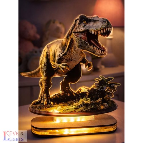 Dino mintás színes LED éjjeli lámpa