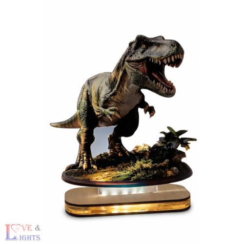 Dino mintás színes LED éjjeli lámpa