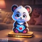 Édes panda mintás színes LED éjjeli fény