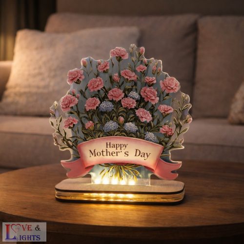 Anyák napi el nem hervadó virágcsokor - led-es lámpa