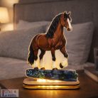 Barna ló mintás színes LED lámpa