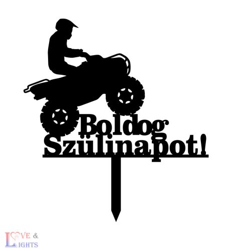 Quad  mintás tortadísz - Boldog Szülinapot! felirattal