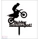 Cross motoros mintás tortadísz - Boldog Szülinapot! felirattal
