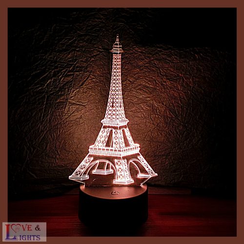 Eiffel torony mintás 3D illúzió lámpa 