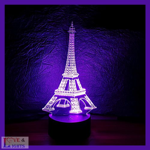 Eiffel torony mintás 3D illúzió lámpa 