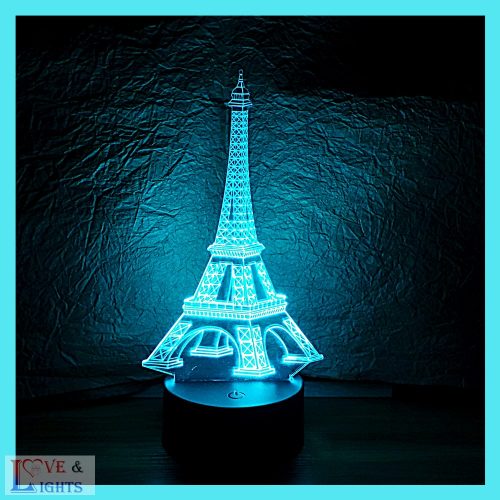 Eiffel torony mintás 3D illúzió lámpa 