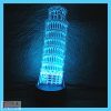 Pisai ferde torony mintás 3D illúzió lámpa 