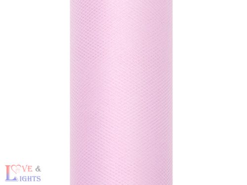 Tüll egyszínű, világos rózsaszín, 0,3 x 9 m