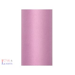 Tüll egyszínű, púderrózsaszín, 0,3 x 9 m