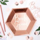 Bride Squad - lánybúcsús tányér szett rosegold színben - 6db