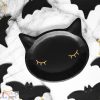 Fekete macska - halloweeni papírtányér - 6db