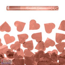 Rose gold szívecskés konfetti ágyú - 60cm