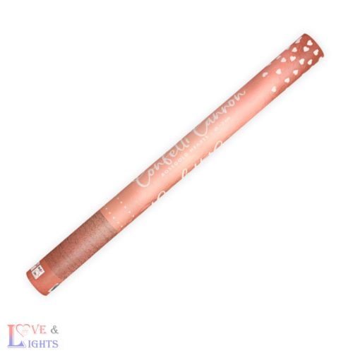 Rose gold szívecskés konfetti ágyú - 60cm