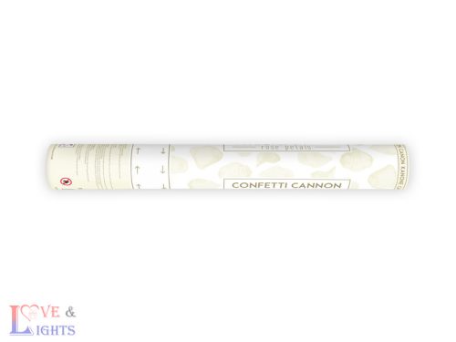 Konfetti ágyú rózsaszirom, krém, 40cm