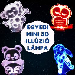 !Egyedi mintás mini 3D illúzió lámpa