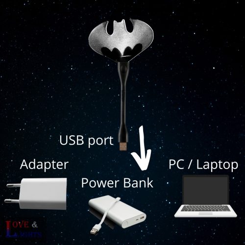 Denevér mintás éjjeli fény