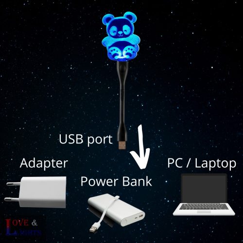 Panda mintás éjjeli fény