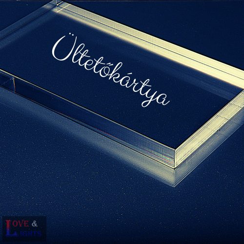 Víztiszta plexi - ültetőkártya téglalap alakú