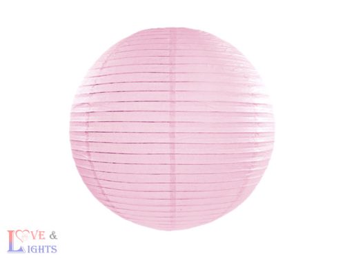 Világos rózsaszín papír lampion 20 cm