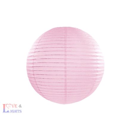 Világos rózsaszín papír lampion 25 cm
