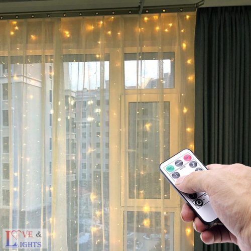 LED-es háttérfüggöny 3x1 m - meleg fehér
